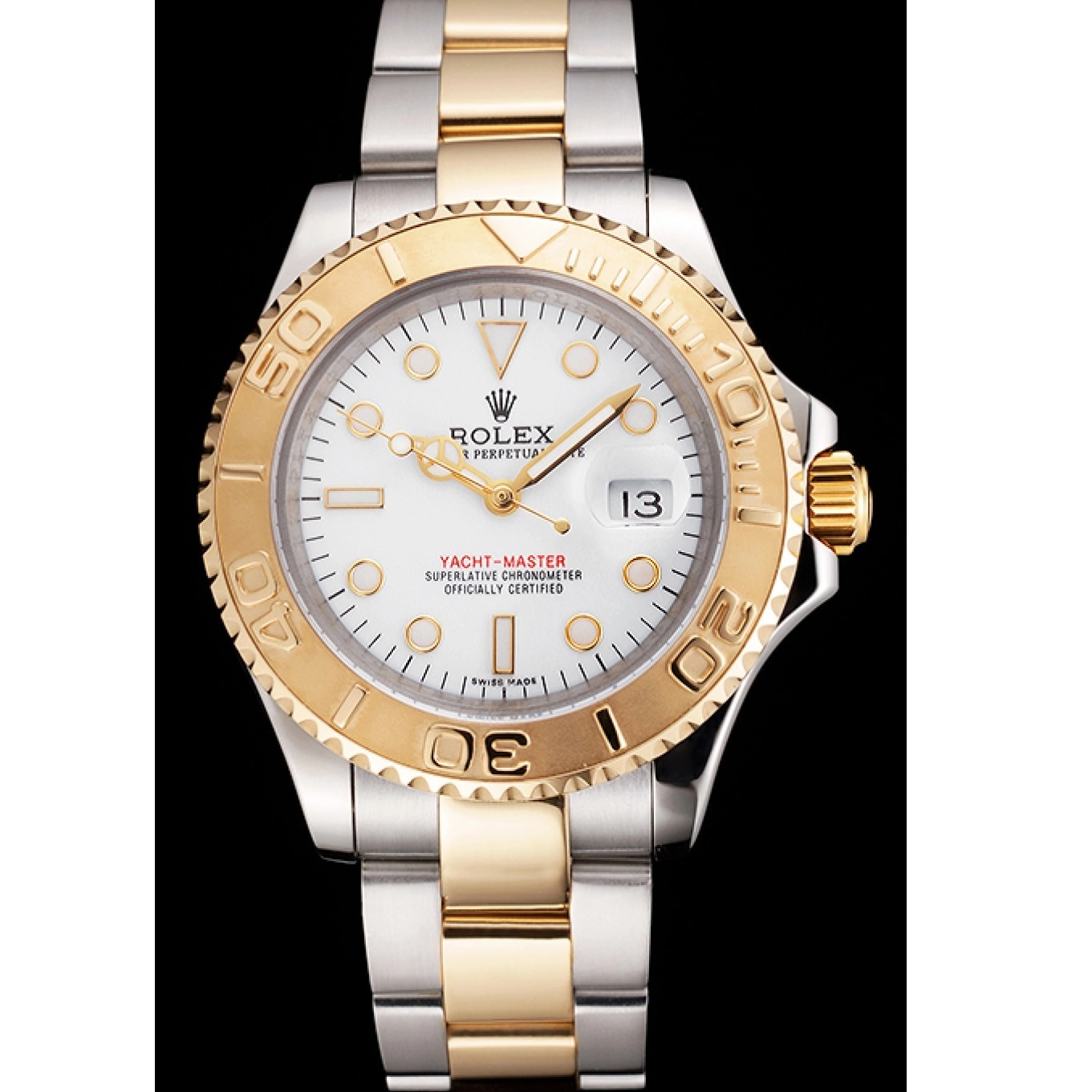 Aaa fake watches Bracelet Two White Swiss Gold Yacht-Master Stainless Steel Case Dial Bezel Tone Rolex 0719